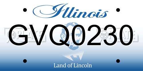 GVQ0230 Illinois License Plate