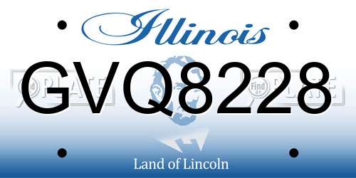GVQ8228 Illinois License Plate