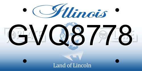 GVQ8778 Illinois License Plate