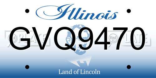 GVQ9470 Illinois License Plate
