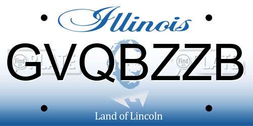 GVQBZZB Illinois License Plate