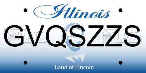 GVQSZZS Illinois License Plate