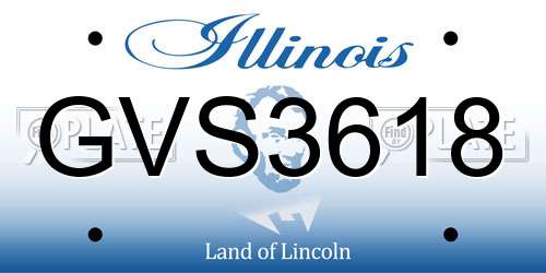 GVS3618 Illinois License Plate