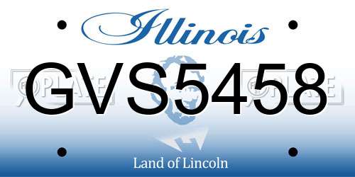 GVS5458 Illinois License Plate
