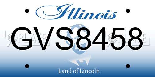 GVS8458 Illinois License Plate