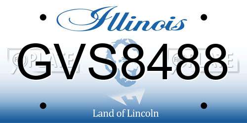 GVS8488 Illinois License Plate