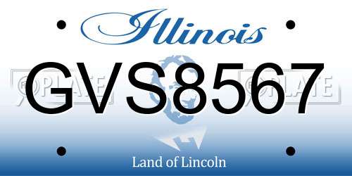 GVS8567 Illinois License Plate