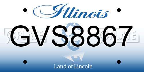GVS8867 Illinois License Plate