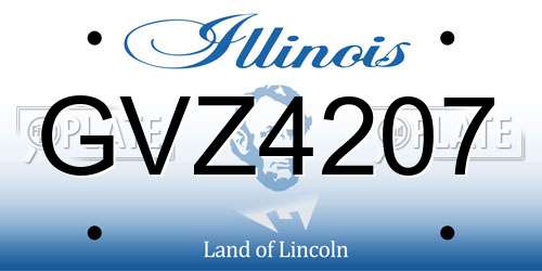 GVZ4207 Illinois License Plate