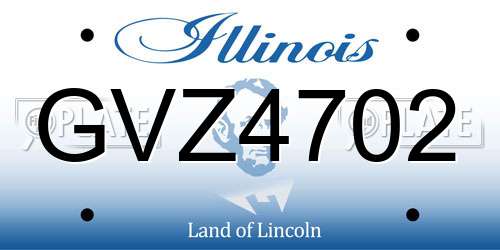 GVZ4702 Illinois License Plate
