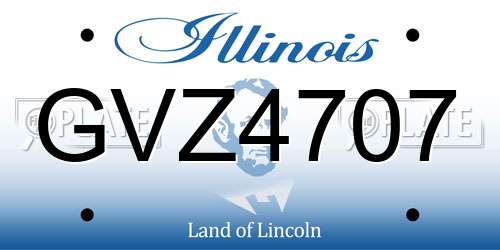 GVZ4707 Illinois License Plate