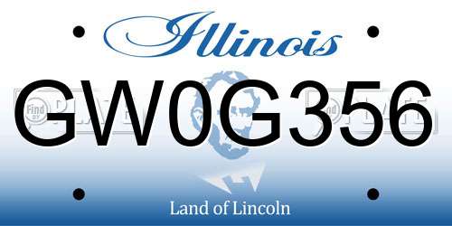 GW0G356 Illinois License Plate