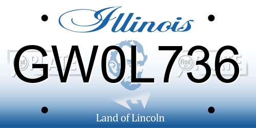GW0L736 Illinois License Plate