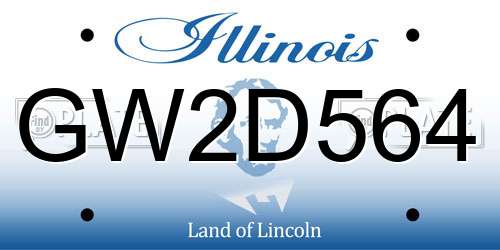 GW2D564 Illinois License Plate