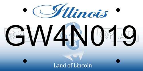 GW4N019 Illinois License Plate
