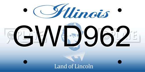 GWD962 Illinois License Plate