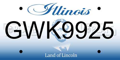 GWK9925 Illinois License Plate