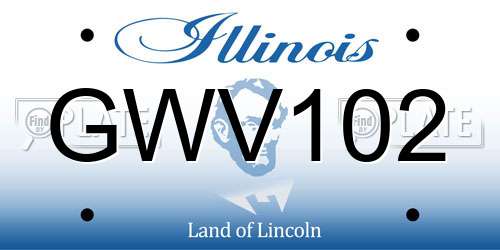 GWV102 Illinois License Plate
