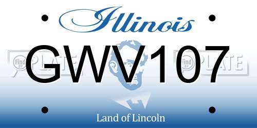 GWV107 Illinois License Plate