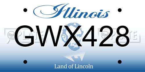 GWX428 Illinois License Plate