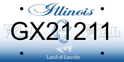 GX21211 Illinois License Plate