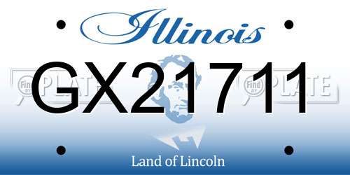 GX21711 Illinois License Plate