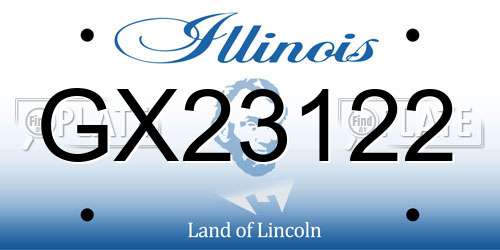 GX23122 Illinois License Plate