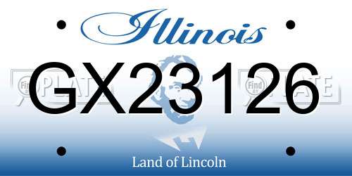 GX23126 Illinois License Plate