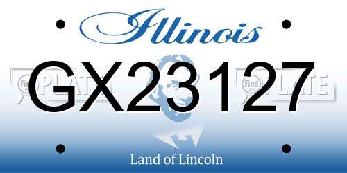 GX23127 Illinois License Plate