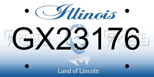 GX23176 Illinois License Plate