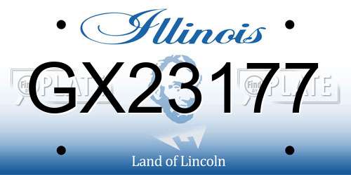 GX23177 Illinois License Plate
