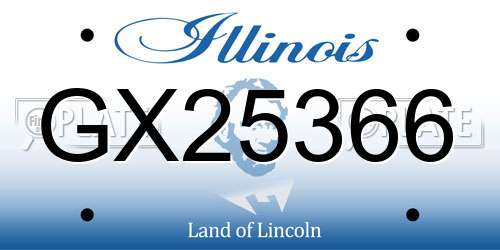 GX25366 Illinois License Plate