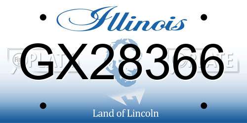 GX28366 Illinois License Plate