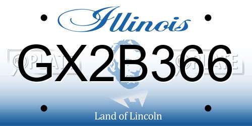 GX2B366 Illinois License Plate