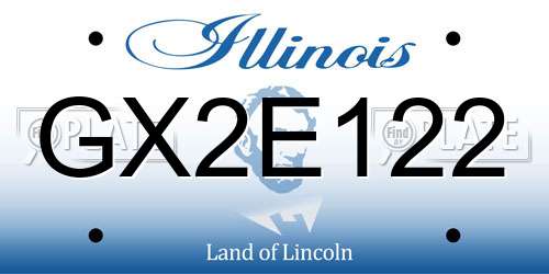 GX2E122 Illinois License Plate