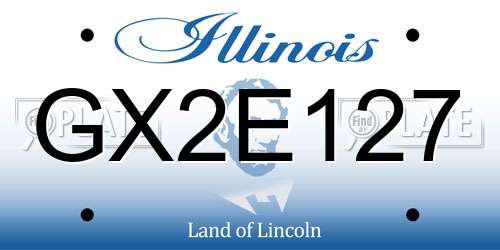 GX2E127 Illinois License Plate