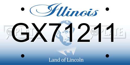 GX71211 Illinois License Plate