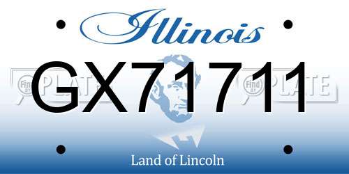 GX71711 Illinois License Plate