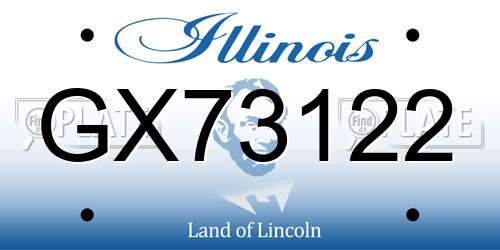 GX73122 Illinois License Plate