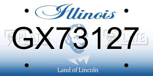 GX73127 Illinois License Plate