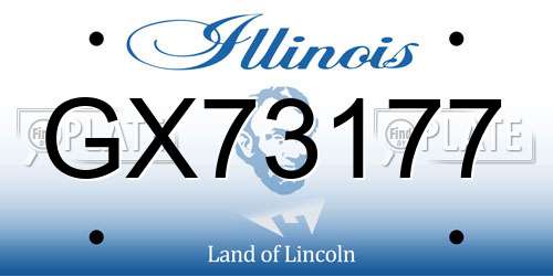 GX73177 Illinois License Plate
