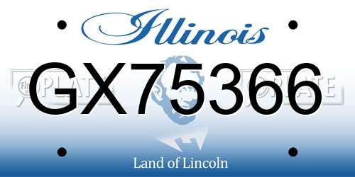GX75366 Illinois License Plate