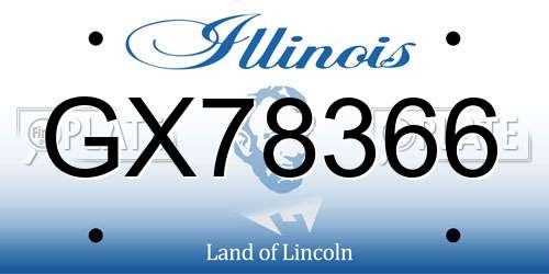 GX78366 Illinois License Plate