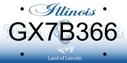 GX7B366 Illinois License Plate