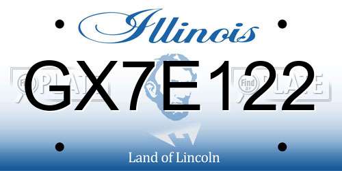 GX7E122 Illinois License Plate