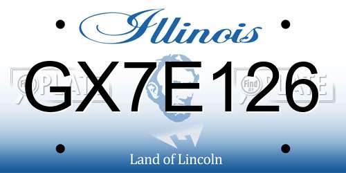 GX7E126 Illinois License Plate