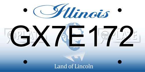 GX7E172 Illinois License Plate