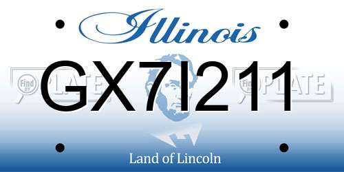 GX7I211 Illinois License Plate