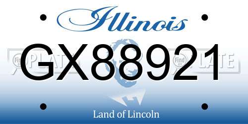 GX88921 Illinois License Plate