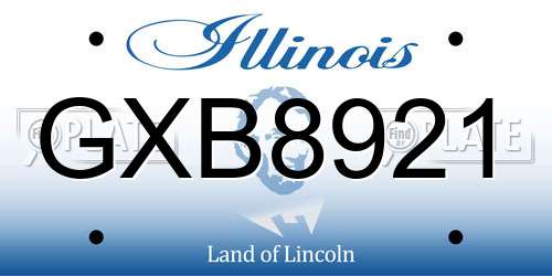 GXB8921 Illinois License Plate